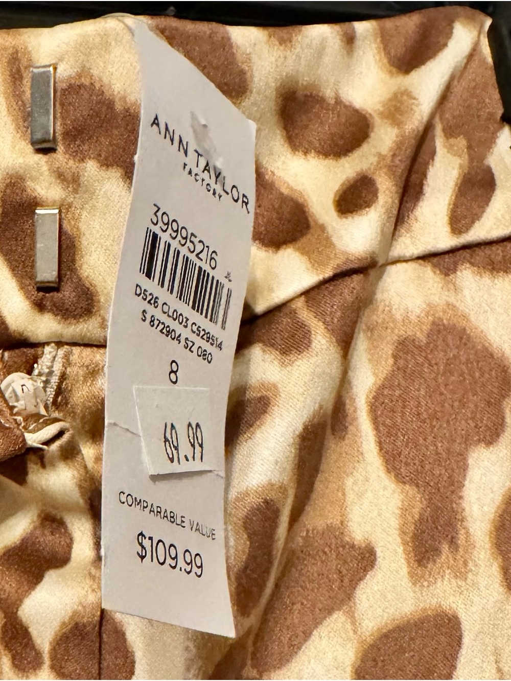 Ann Taylor Animal Print Wide Leg Pants Size 8 NWT - Picture 4 of 5